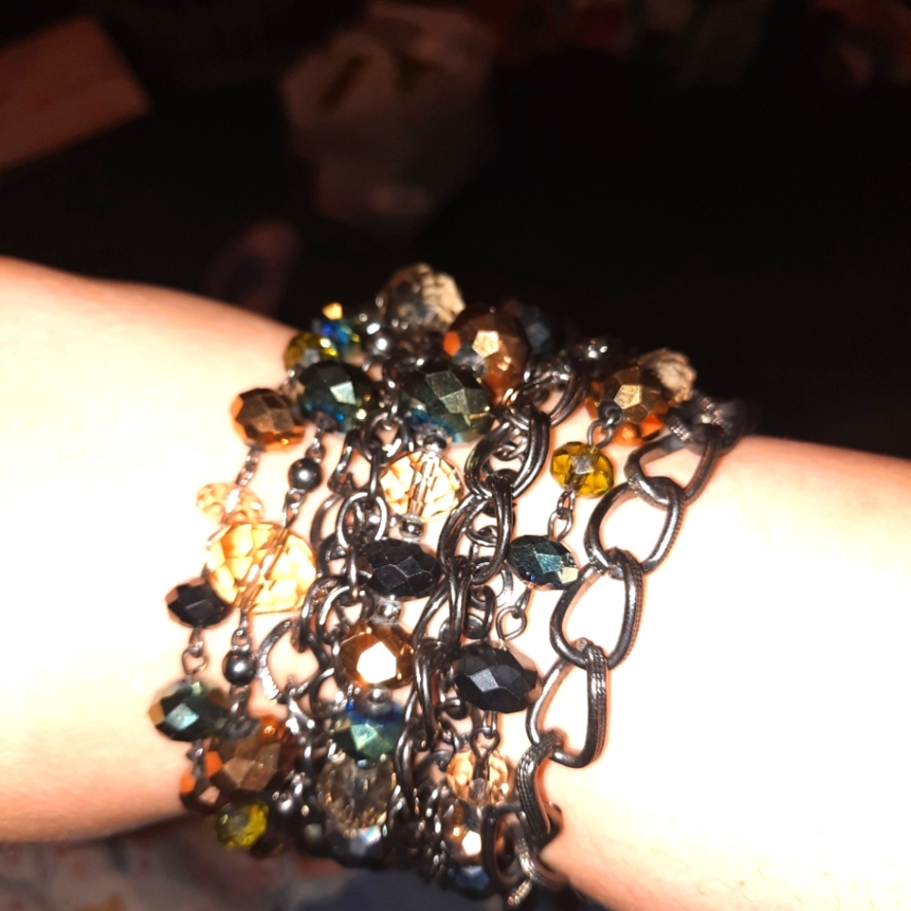 10 strand multicolored bracelet